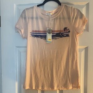 C&C California Sunset Graphic Tee - Peach and Navy